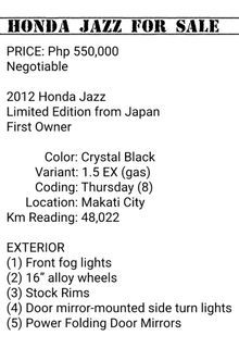 Honda Jazz 1.5 EX Auto