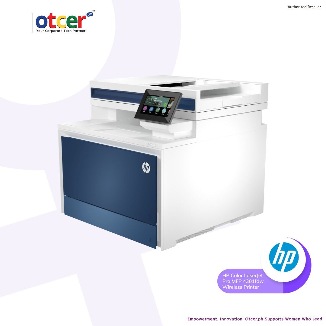 HP Color LaserJet Pro MFP 4301fdw Wireless Printer (Category: Printers, Scanners & Copiers) located in Pasig City. Submitted by otcer.philippines (Listing ID 1294143313, Image 2). Description: Maintaining compliance just got easier with the HP Color LaserJet Pro MFP 4301fdw. Centralize print management with HP Web Jetadmin, enforce print policies, and monitor usage for cost control and security. Plus, automatic firmware updates ensure your printe