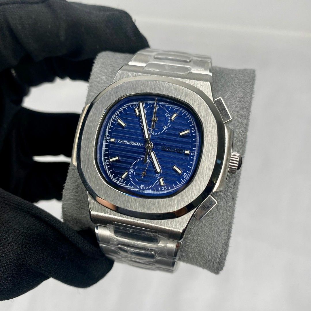 Item Seiko mod patek phillipe blue chromograph vk61 mecca quartz
