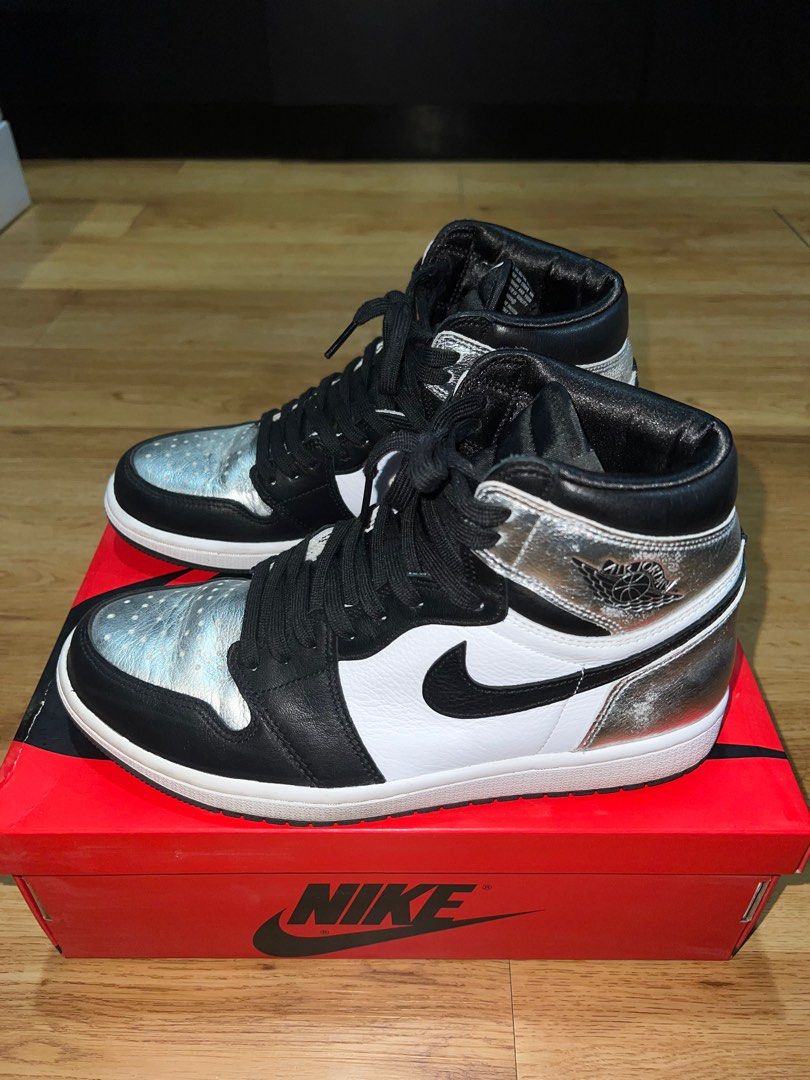 silver toes jordan 1 on feet