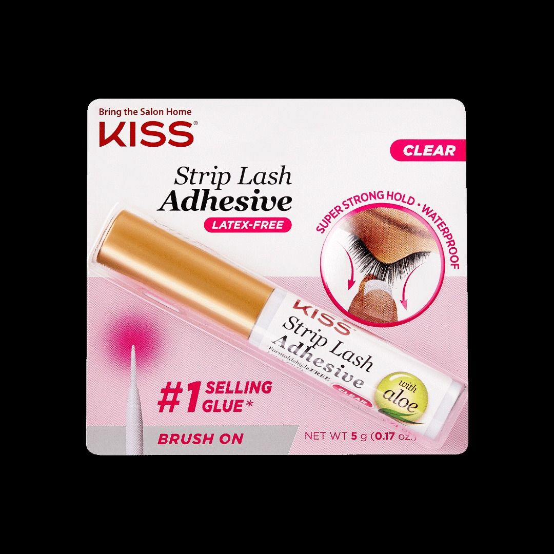 KISS STRIP EYELASH ADHESIVE - Clear (Category: Makeup) located in Manila. Submitted by juanashopbies_ph (Listing ID 1294196003, Image 3). Description: KISS STRIP EYELASH ADHESIVE - Clear LATEST RESTOCK: 13 NOV 2023 Clear Strip Lash Adhesive with brush tip. Super Strong Hold With soothing aloe Waterproof Formaldehyde and Latex Free 5 g (0.17 oz.) About this item: - Includes easy brush applicator for a flawless application. - Includes easy brush ap