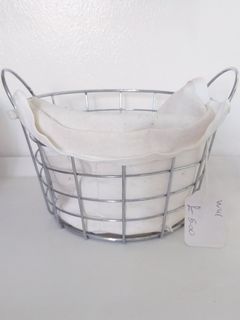 Metal Bread Basket with cloth