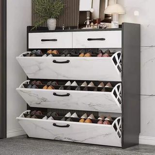 Nordic double flip shoe cabinet with drawer shoe cabinet large capacity shoe cabinet shoe rack