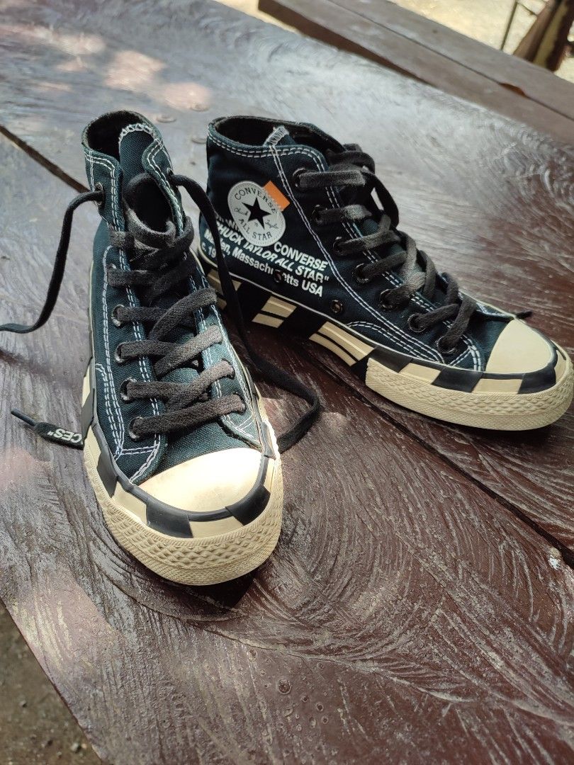 Off white x converse shoes (Category: Sneakers) located in Davao. Submitted by cheapthriftdvo (Listing ID 1294116772, Image 1). Description: off white x converse size 3 mens 5 womens very good condition we ship nationwide see photos for more details negotiable.