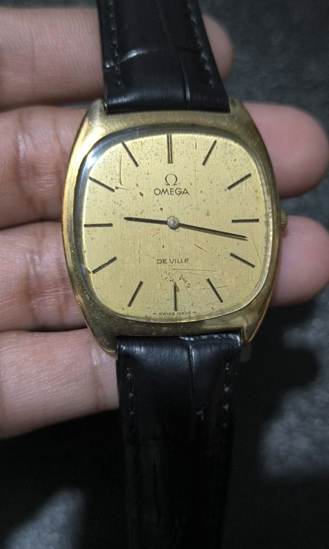 Omega De Ville (Category: Men's Watches) located in Taguig. Submitted by tester1x (Listing ID 1294211481, Image 3). Description: Vintage Omega De Ville Swiss Made Manual Winding L - 32.9MM W - 32.2MM Slim/Semi Flat Replacement Crown Replacement Strap Replacement Buckle.