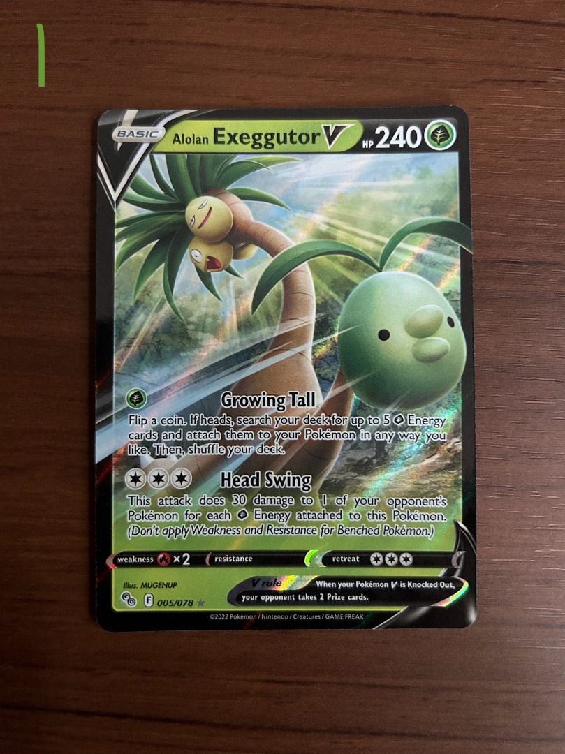 Pokemon Go - Alolan Exeggutor V 005/078, Hobbies & Toys, Toys & Games on  Carousell