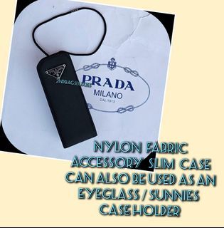 🛑Prada Black Nylon Slim Accessory Eyeglass Pouch Case Bag