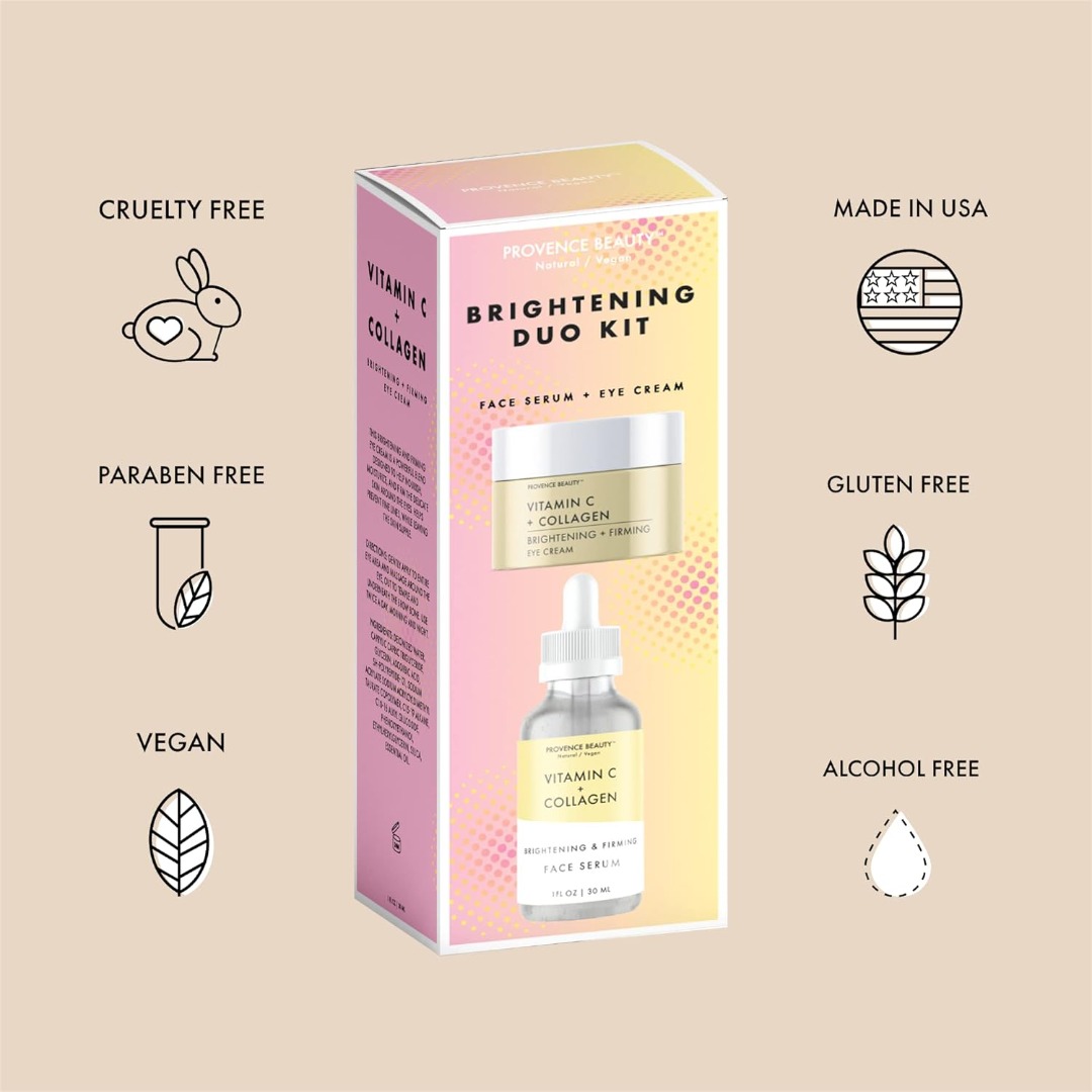 Provence Beauty Brightening Duo Kit Vitamin C + Collagen Eye Cream