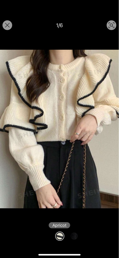 Cardigan with ruffle trim best sale