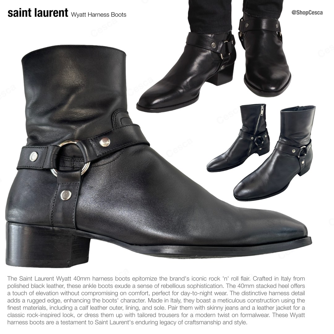 Saint Laurent Wyatt harness boots Men s Fashion Footwear Boots on Carousell
