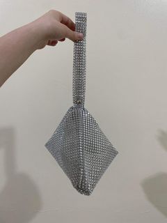 Silver Clutch Hand Bag Party Bags