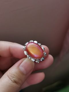 1200 nlng po Silver ring with pink stone