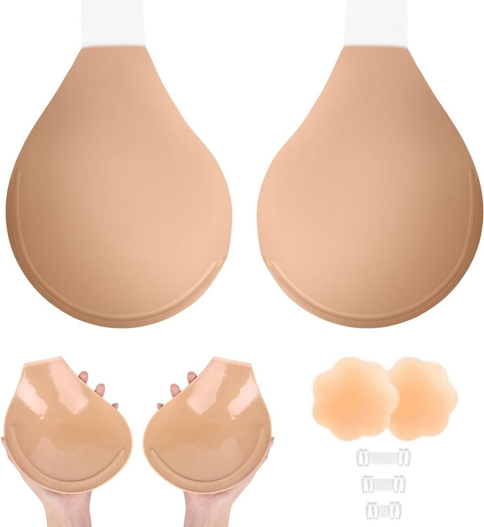Sticky Push Up Bra Women Strapless Adhesive Invisilift Bras Plus Size  Backless Bra for Large Breasts with Pasties, 女裝, 內衣和休閒服- Carousell