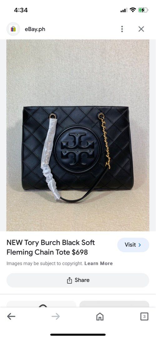Tory burch tote soft fleming authentic (Category: Luxury Bags & Wallets) located in Cabuyao City. Submitted by baglover1111 (Listing ID 1294202136, Image 2). Description: Brand new complete inclusions Guaranteed original.