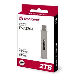 Transcend External SSD ESD320A 2TB-R1,050/W950 USB Type-A/USB 10Gbps - Soft Gray TS2TESD320A