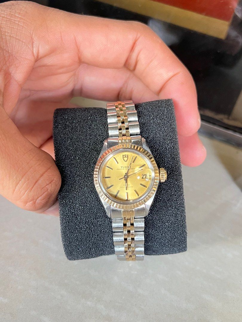 tudor (Category: Luxury Watches) located in Cabanatuan. Submitted by albertgonzales27 (Listing ID 1294194119, Image 2). Description: l Vintage Tudor Princess Circa 1985 25mm 92413 Ref no Rolex crown aftermarket Rolex bracelet ETA 2671 movement Watch only no papers/no box .