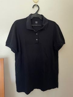 Uniqlo Airism Black Polo Shirt Large