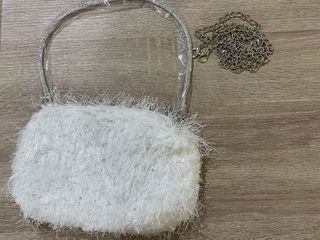 White Fur Party Bags Clutch Bag