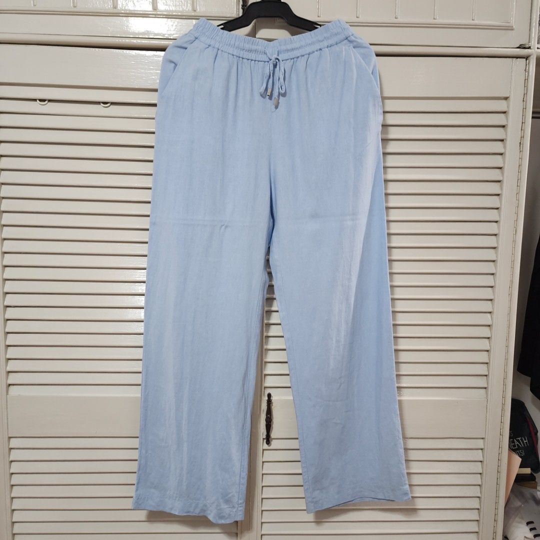 ZARA blue linen pants size small, Women's Fashion, Bottoms, Other Bottoms  on Carousell