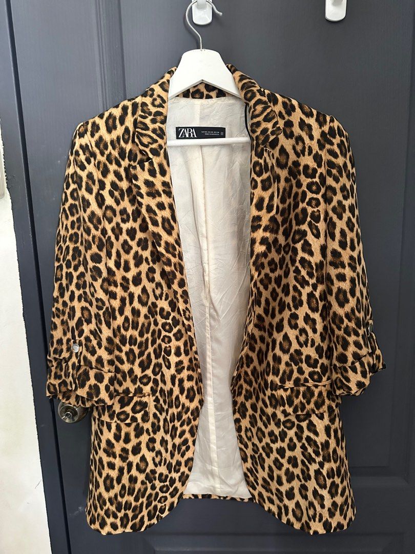 ZARA cheetah print blazer jacket