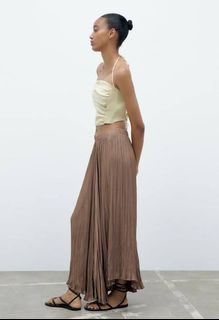 Zara Satin Midi Skirt