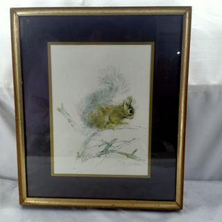 AD180  12" x 14" Vintage  squirrel wall art decor in solid wood from  UK for 480