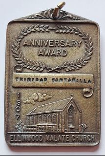 1907 malate church vintage medal