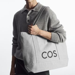[ COD / SPayLater Available ] COS THE REPURPOSED BAG Utility Tote in Gray Canvas