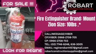 * Fire Extinguisher Brand: Mount Zion Size: 10lbs .*