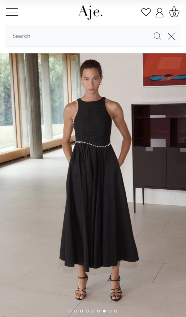 Aje Florence Pearl Trim Midi Dress RRP 860