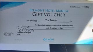 Belmont Hotel Voucher
