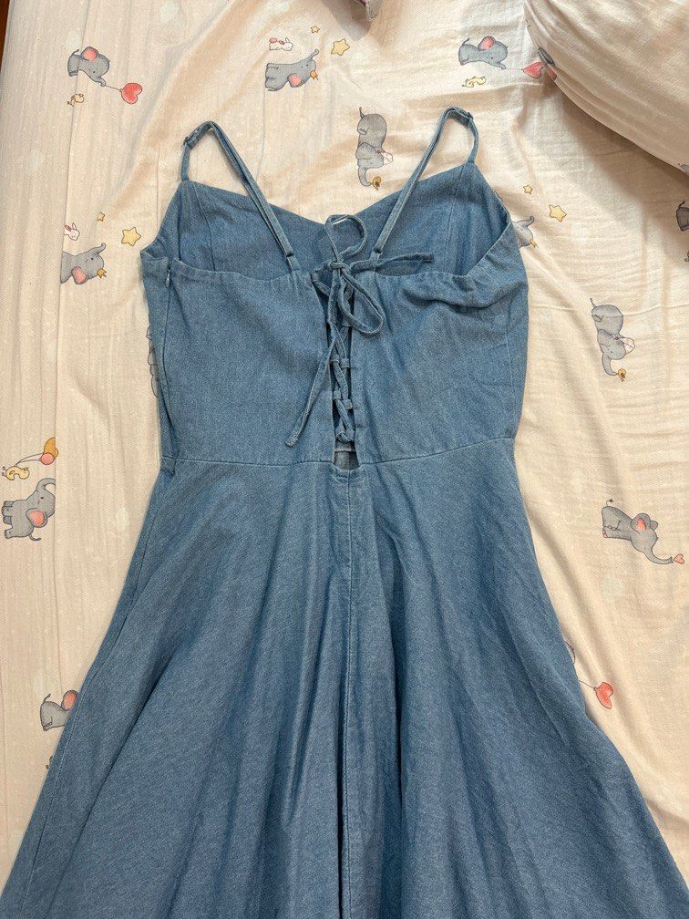blue denim dress, Women's Fashion, Dresses Sets, Dresses on