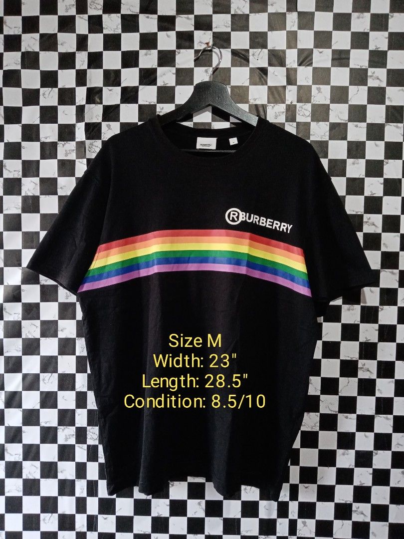 Burberry rainbow printed shirt Men s Fashion Tops Sets Tshirts Polo Shirts on Carousell