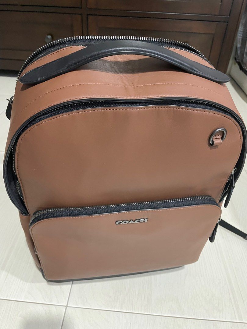 coach graham backpack saddle Men's in QB/Saddle Logo Full Grain Leather Laptop Pocket, Style F37599: Buy Online at Best Price in UAE Coach Graham Backpack, Luxury, Bags