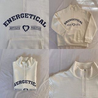 Collared Half-Zip Waffle Lettering Pullover