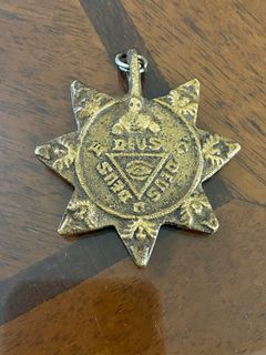 DEUS TRESPIKO Seven Pointed Star PHILIPPINE Amulet Anting Anting OLD MAKE Agimat - Original Brass