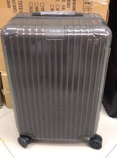 Essential Polycarbonate Check In Medium size 26” Suitcase Luggage in Dark Gray Color PVC Polycarbonate Luggage Travel Bag Maleta