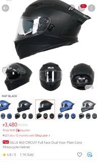 GILLE 843 CIRCUIT(Medium)  Full Face Dual Visor Plain Color Motorcycle Helmet