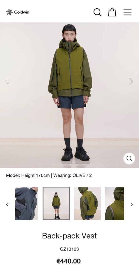 Goldwin 0 Back-pack Vest 23ss _J.L-A.L_ 【Goldwin 0】 Front Pack Vest