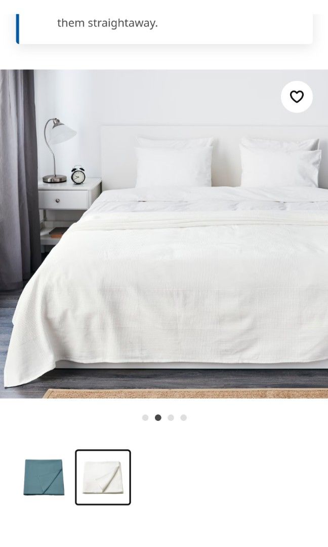IKEA Indira Bedspread Furniture Home Living Bedding Towels on Carousell