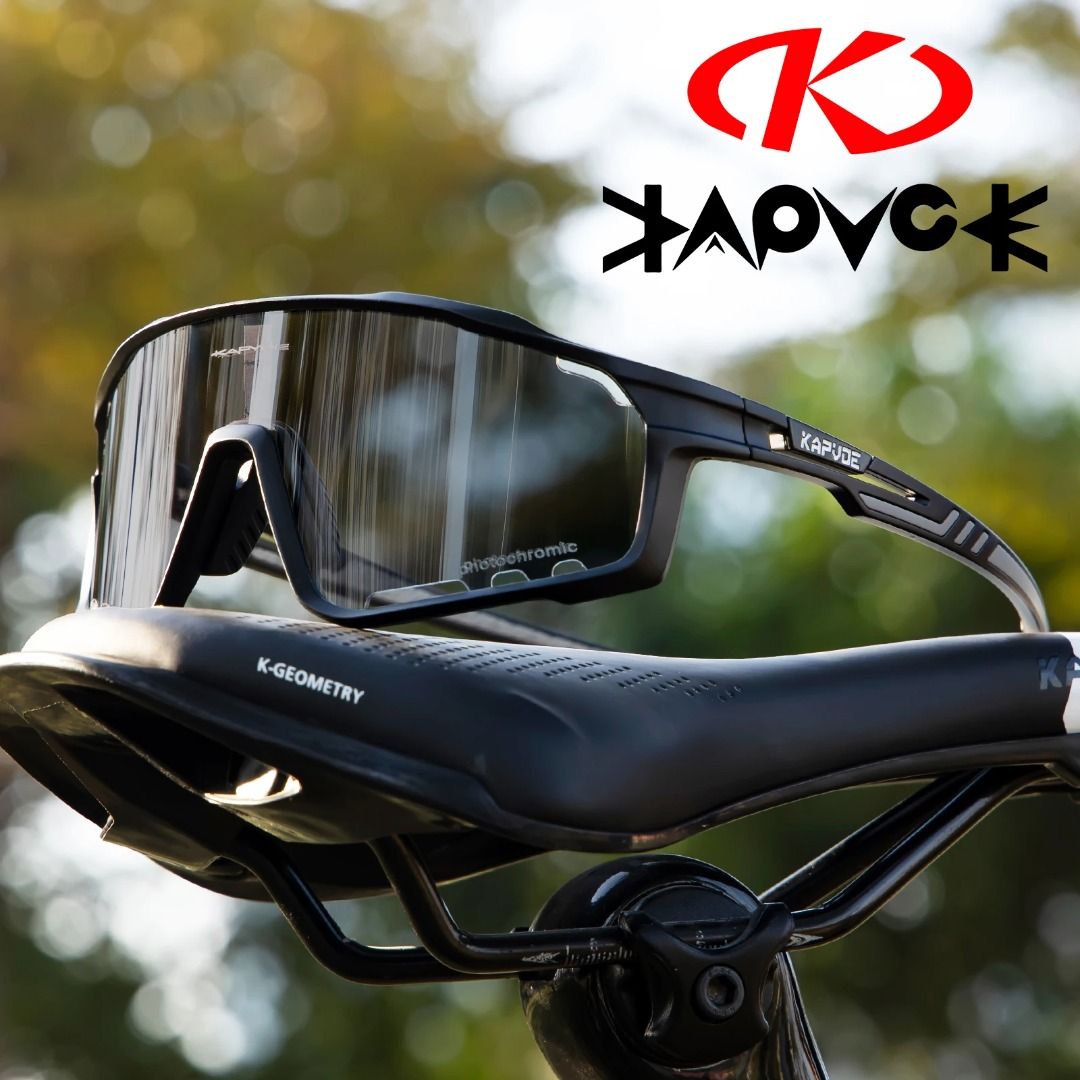 KAPVOE Red Photochromic Cycling Glasses Men MTB Cycling Sunglasses Women  Road Bicycle Glasses UV400 Outdoor Bicycle Sunglasses