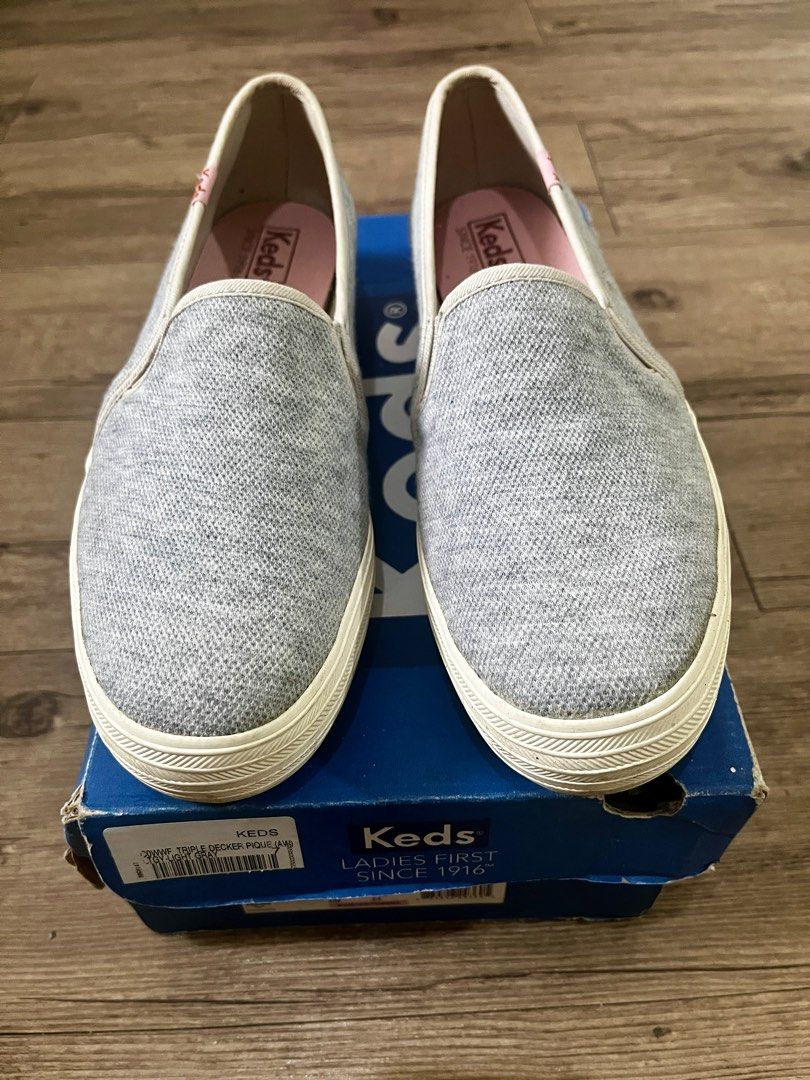 Keds Triple Decker Slip Ons in Light Gray Women s Fashion Footwear Sneakers on Carousell