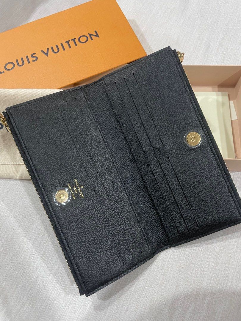 Louis Vuitton Monogram Empreinte Portafoglio Adele Wallet Black Article M62528. Authentic LV Long Wallet Brand New Unused