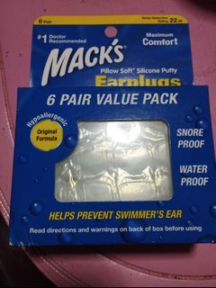 Mack's ear plugs 6 pairs per box