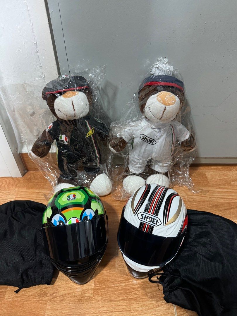 Mini bear with helmet Shoei AGV Motorcycles, Motorcycle