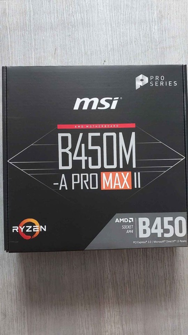 MSI B450M A PRO MAX II socket AM4 Motherboard, Computers & Tech, Parts ...