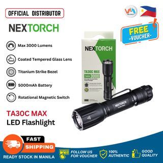 Nextorch TA30C MAX LED Flashlight with Dual-function Rotational Dial Tactical Switch, 3000 Lumens VMI Direct