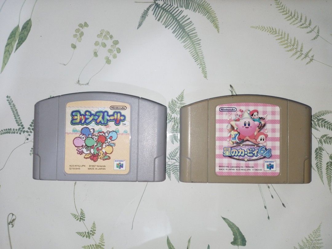 Nintendo 64 Kirby Mario Cartridges (Category: Nintendo) located in Quezon City. Submitted by fernan_jaranilla (Listing ID 1294334235, Image 1). Description: Jspan version. Not tested. No unit to test with. Php 299 each. Take all for Php 500.