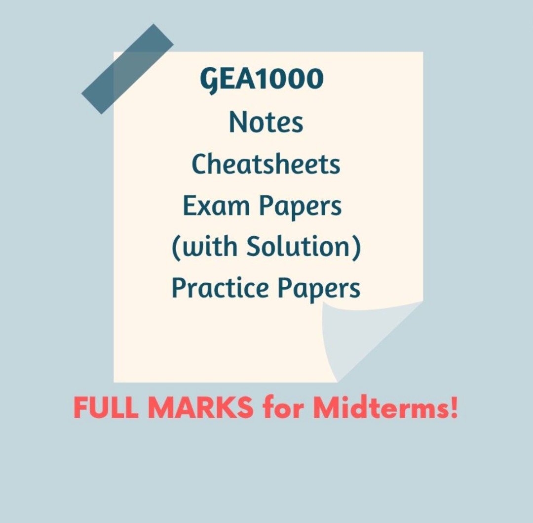NUS GEA1000 Comprehensive Notes, Cheatsheet, Exam Papers, Hobbies ...