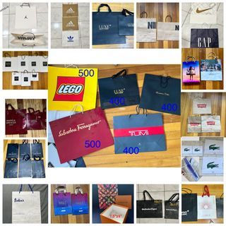 Original New Paperbags Lego Ferragamo,Tumi, Rustans, M&S, Lacoste, Adidas, Nike,Air Jordan, Gap, Globe